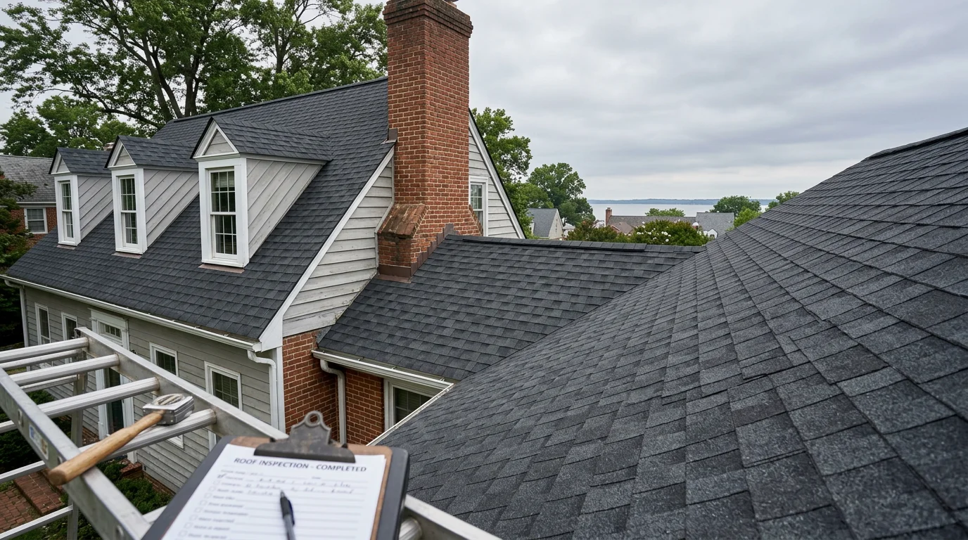 Insurance claim documentation for residential roof damage